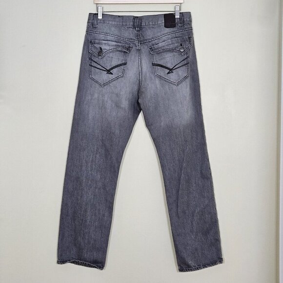 Marc Ecko Jeans Men 34 Gray Straight Leg Pockets Cotton Hippie Grunge Streetwear - Picture 2 of 16